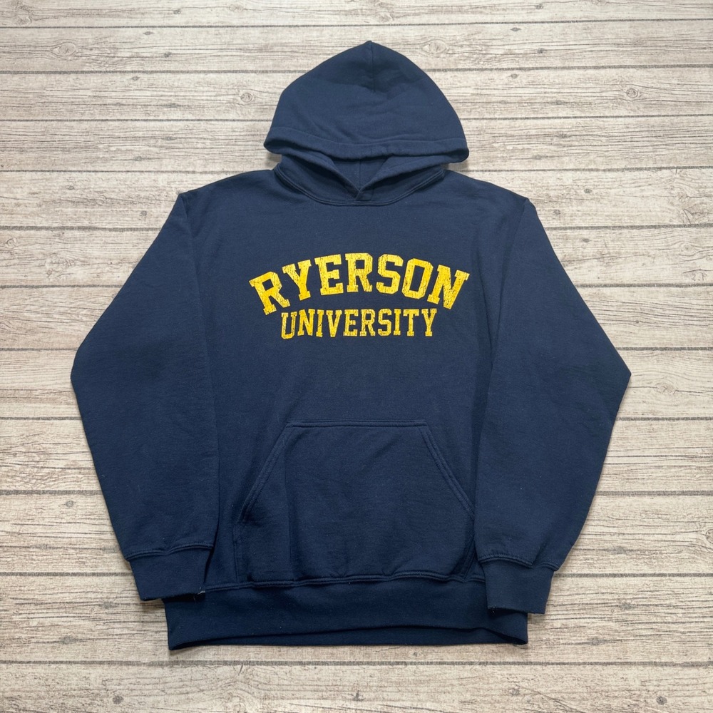 Ryerson University Hoodie Men's Medium Navy Blue Pullover Loose Fit Athleisure